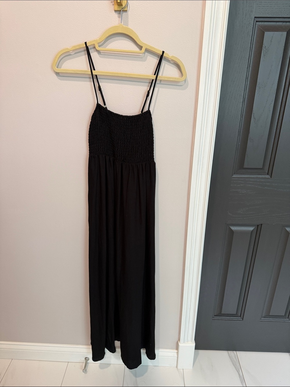 Z Supply Black Maxi Dress with Smocked Bodice